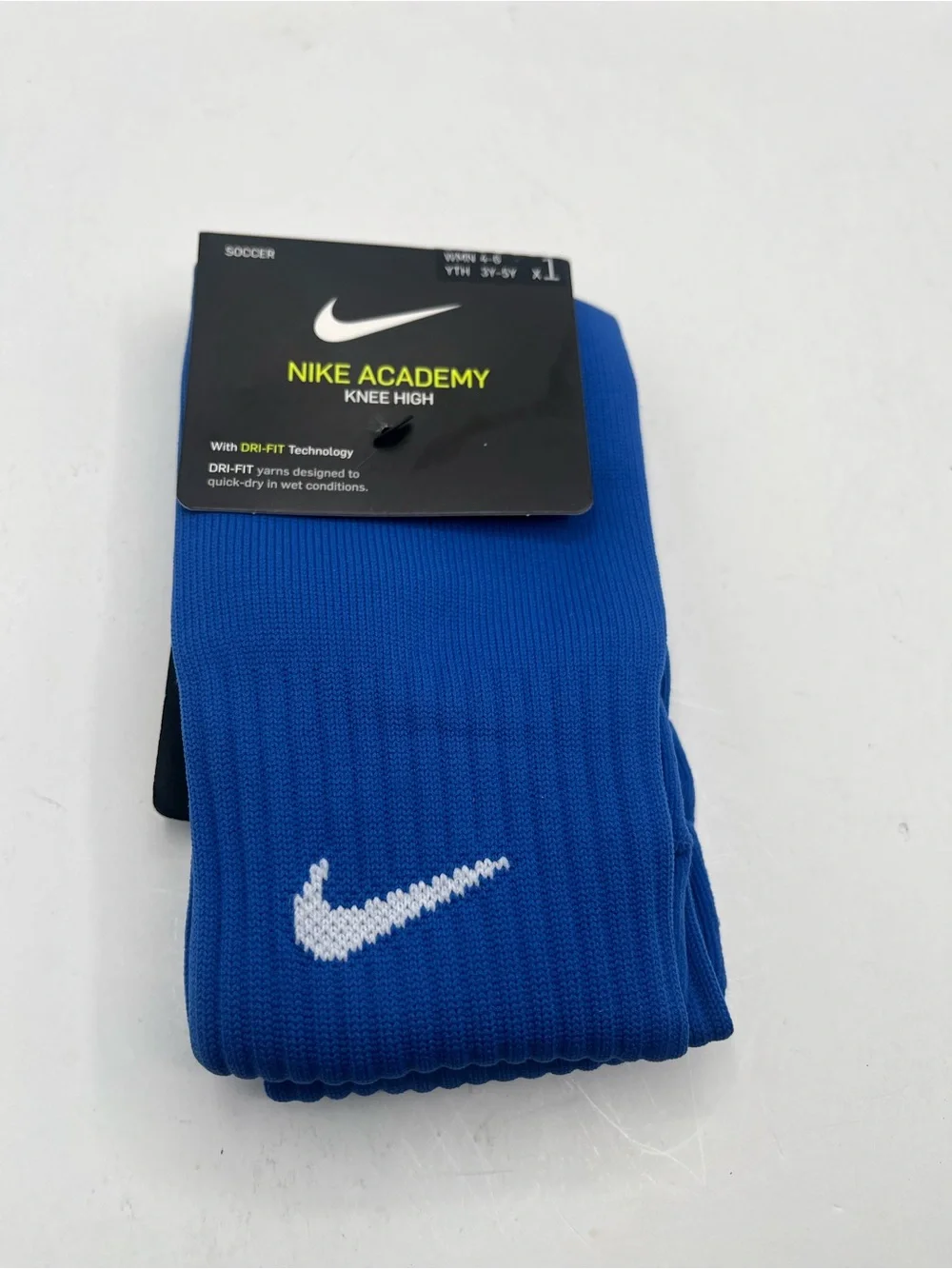 Nike Knee-High Athletic Socks in Royal Blue with White Swoosh